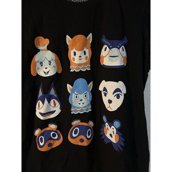 Animal Crossing XL Characters Shirt NWT Womens Cut Nintendo Hot Topic Black Tee - Picture 2 of 4